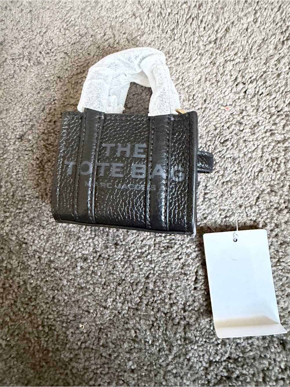 Marc Jacobs Black Mini Tote Bag Keychain